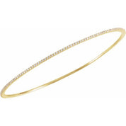 14K Yellow Gold 1 CTW Natural Diamond Stackable Bangle Bracelet - 8"