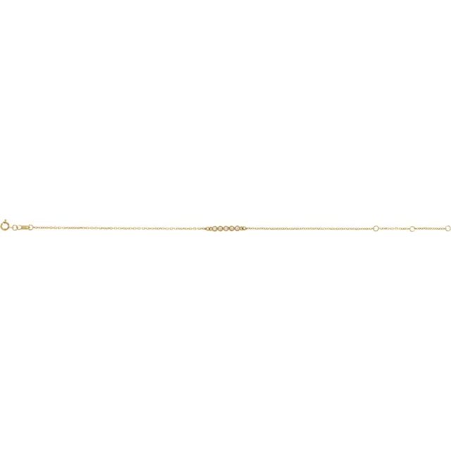 14K Yellow .07 CTW Natural Diamond Bar 6 1/2-7 1/2" Bracelet