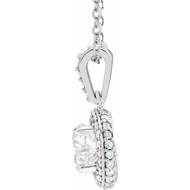 14K White 3/8 CTW Natural Diamond 18" Necklace