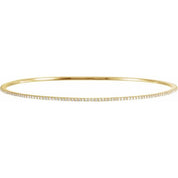 14K Yellow Gold 1 CTW Natural Diamond Stackable Bangle Bracelet - 8"