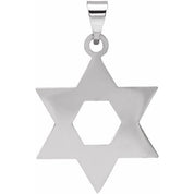 14K White 17x15 mm Star of David Pendant
