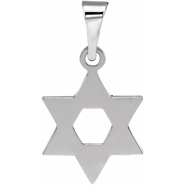 Sterling Silver 12x9 mm Star of David Pendant