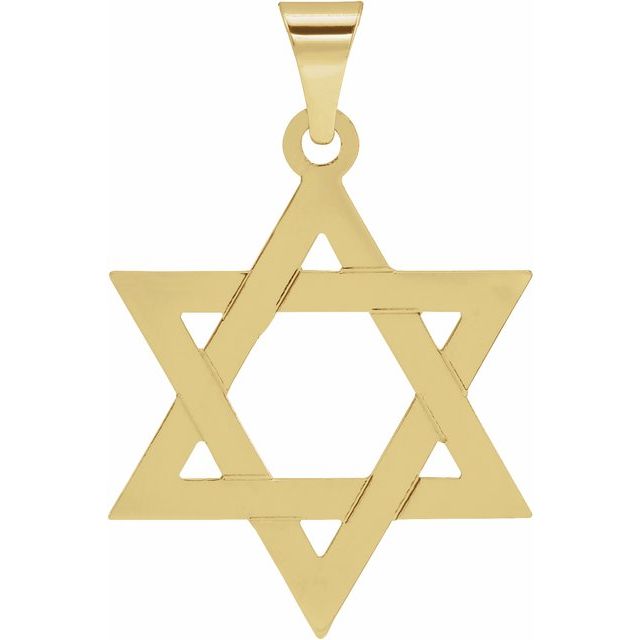 14K Yellow 25x19 mm Star of David Pendant