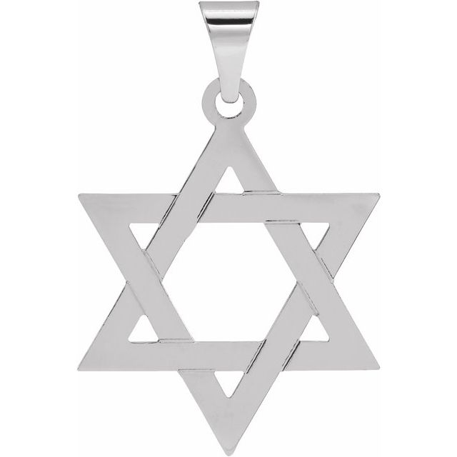 Sterling Silver 25x19 mm Star of David Pendant