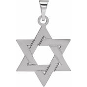 14K White 17x15 mm Star of David Pendant