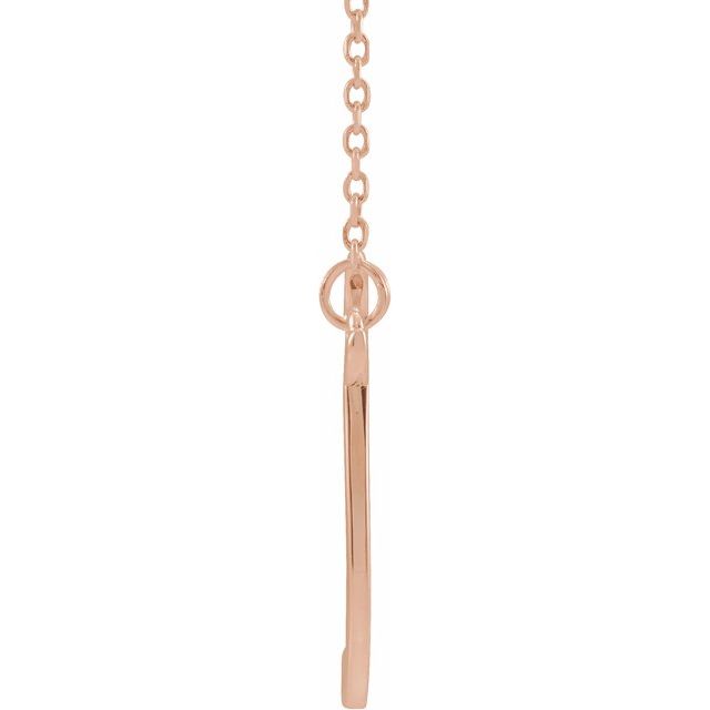 14K Rose Script Initial T 16" Necklace