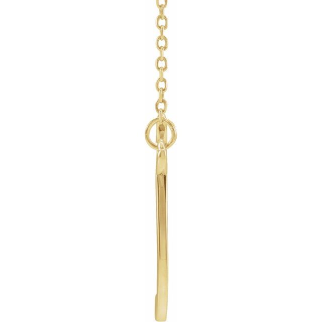 14K Yellow Script Initial T 16" Necklace