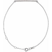 14K and Platinum Natural Diamond Bar Bracelet Adjustable 6.5 to 7.5 Inches Series BRC771