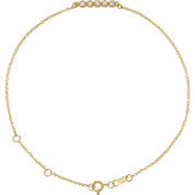 14K Yellow .07 CTW Natural Diamond Bar 6 1/2-7 1/2" Bracelet