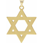 14K Yellow 32x26 mm Star of David Pendant