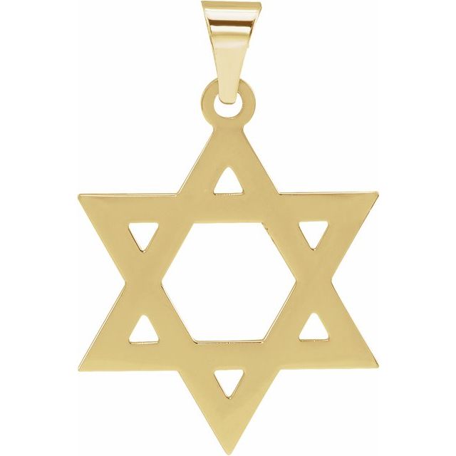 14K Yellow 25x19 mm Star of David Pendant