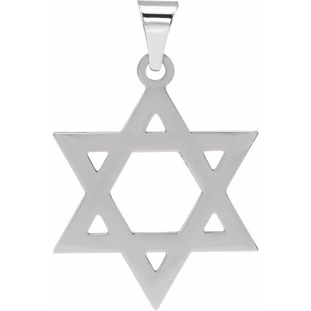 Sterling Silver 25x19 mm Star of David Pendant