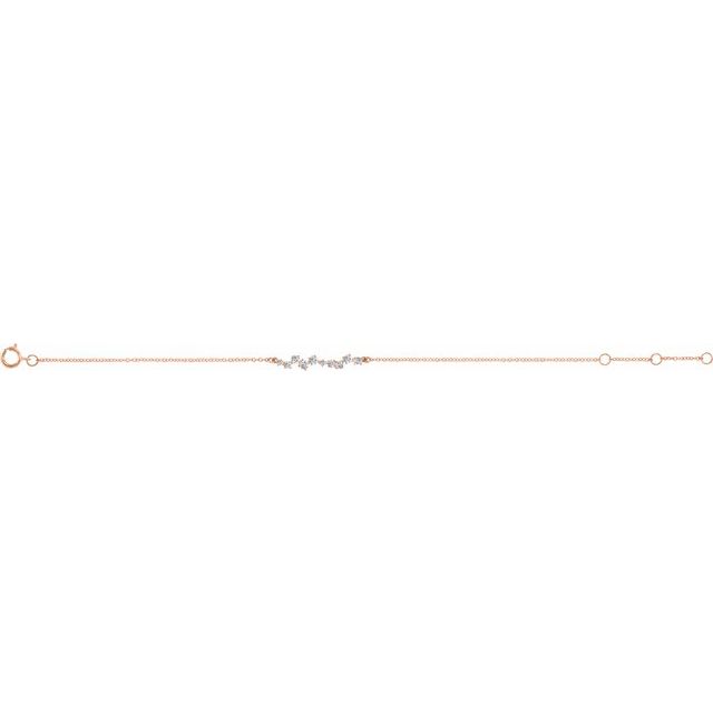 14K Rose 1/3 CTW Natural Diamond  Bar 6-7" Bracelet