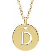 18K Yellow Gold-Plated Sterling Silver Initial D 16-18" Necklace