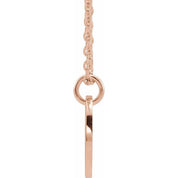 14K Rose Initial E 16-18" Necklace
