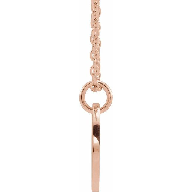 14K Rose Initial E 16-18" Necklace