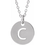 Sterling Silver Initial C 16-18" Necklace