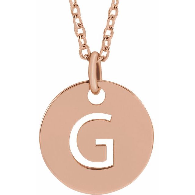 14K Rose Initial G 16-18" Necklace