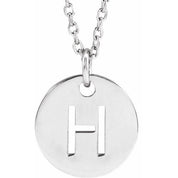 14K White Initial H 16-18" Necklace