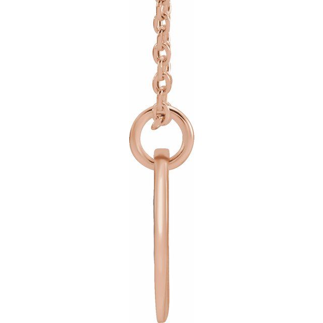 14K Rose Initial I 16-18" Necklace