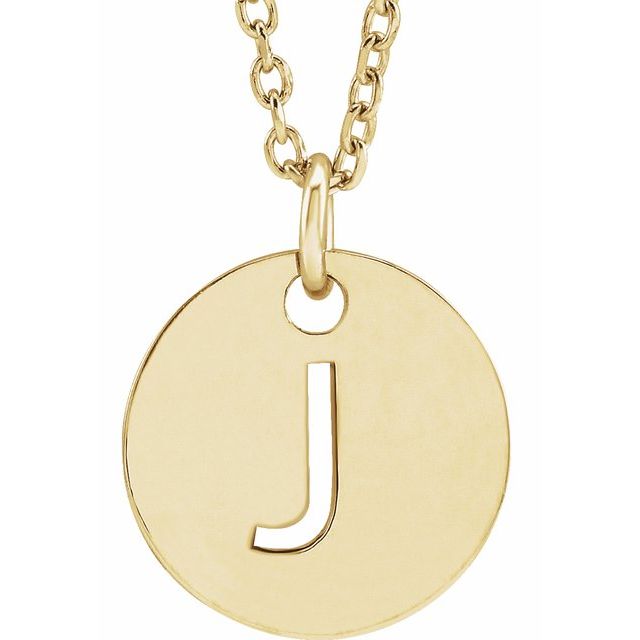 18K Yellow Gold-Plated Sterling Silver Initial J 16-18" Necklace