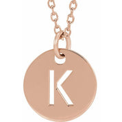 18K Rose Gold-Plated Sterling Silver Initial K 16-18" Necklace