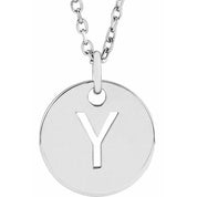 Sterling Silver Initial Y 16-18" Necklace