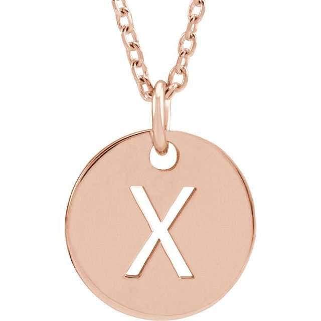 18K Rose Gold-Plated Sterling Silver Initial X 16-18" Necklace