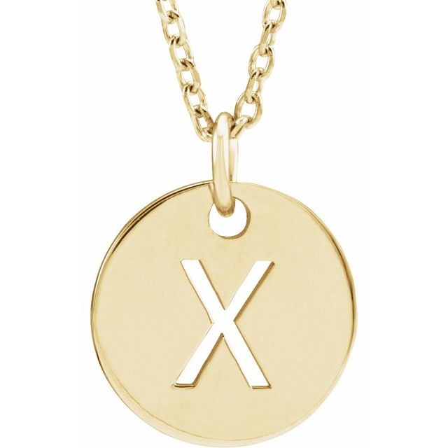 18K Yellow Gold-Plated Sterling Silver Initial X 16-18" Necklace