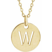18K Yellow Gold-Plated Sterling Silver Initial W 16-18" Necklace