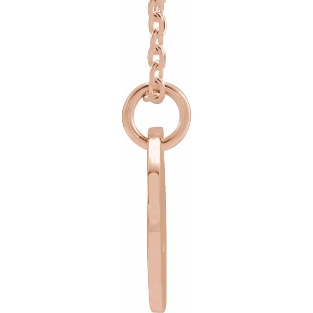 14K Rose Initial W 16-18" Necklace