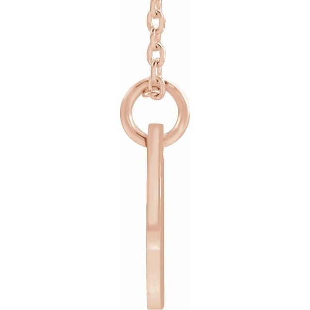 14K Rose Initial V 16-18" Necklace