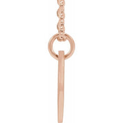 14K Rose Initial U 16-18" Necklace