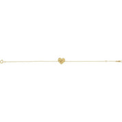 18K Yellow Gold-Plated Sterling Silver Engravable Heart 7-8" Bracelet