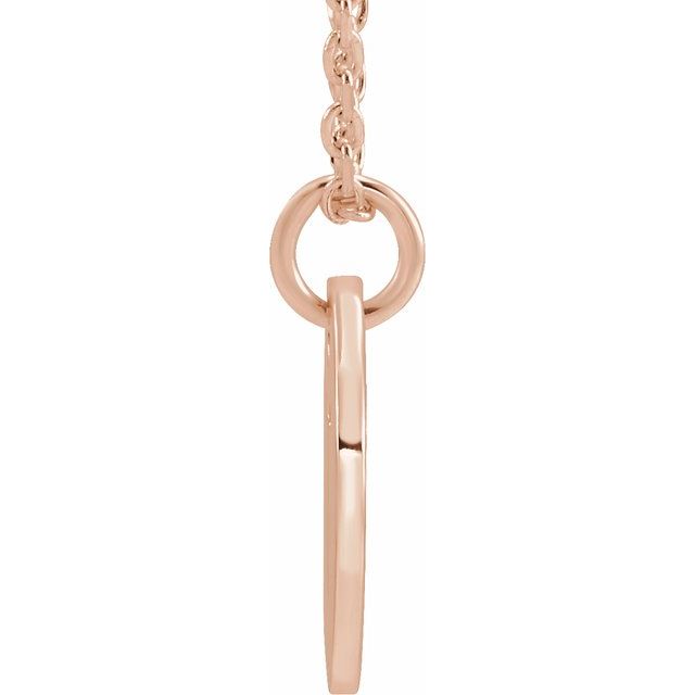 14K Rose Initial T 16-18" Necklace