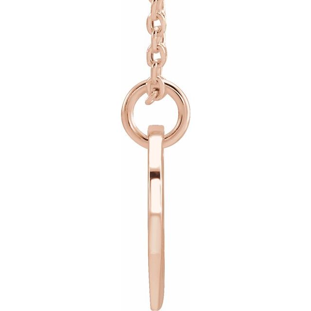 14K Rose Initial H 16-18" Necklace