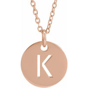 18K Rose Gold-Plated Sterling Silver Initial K 16-18" Necklace