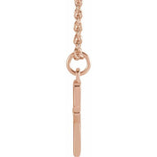 14K Rose Initial X Dangle 16" Necklace