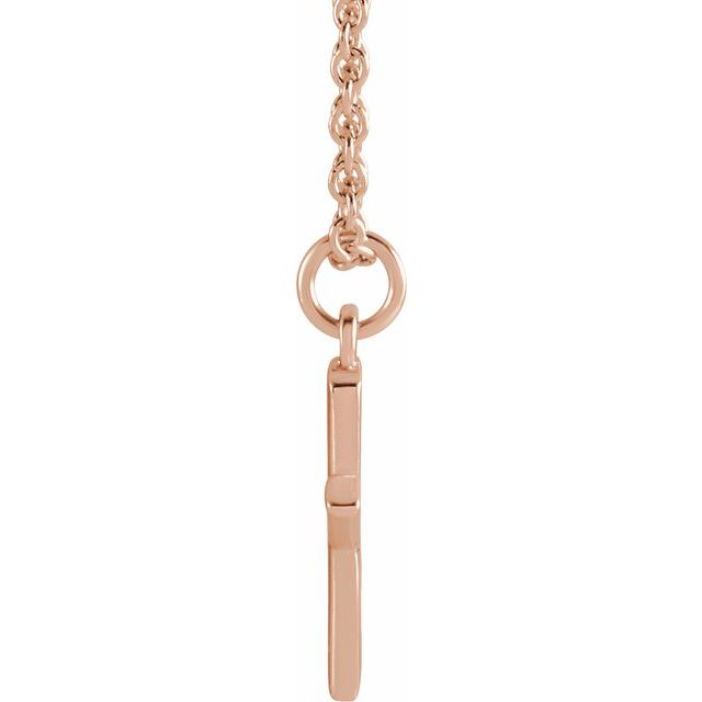 14K Rose Initial X Dangle 18" Necklace