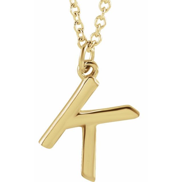 18K Yellow Gold-Plated Sterling Silver Initial K Dangle 18" Necklace