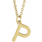 18K Yellow Gold-Plated Sterling Silver Initial P Dangle 18" Necklace