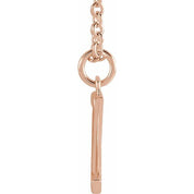 14K Rose Initial Z Dangle 18" Necklace