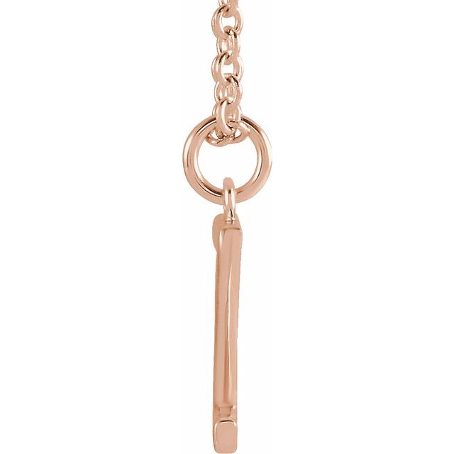 14K Rose Initial Z Dangle 18" Necklace