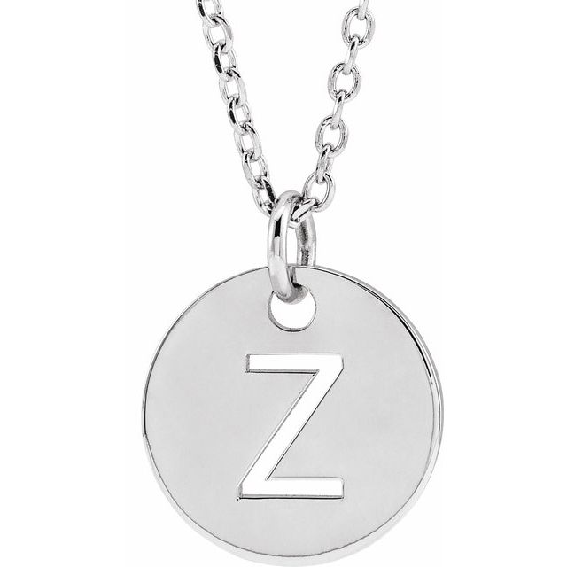 Sterling Silver Initial Z 16-18" Necklace