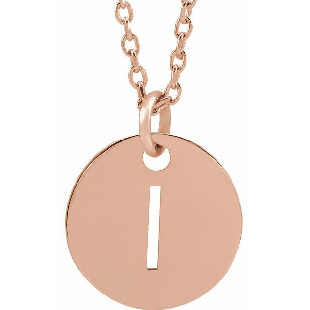 18K Rose Gold-Plated Sterling Silver Initial I 16-18" Necklace