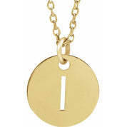 18K Yellow Gold-Plated Sterling Silver Initial I 16-18" Necklace