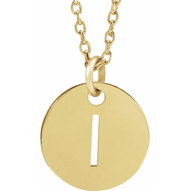 18K Yellow Gold-Plated Sterling Silver Initial I 16-18" Necklace