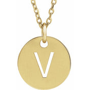 18K Yellow Gold-Plated Sterling Silver Initial V 16-18" Necklace