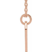 14K Rose Initial Z 16-18" Necklace