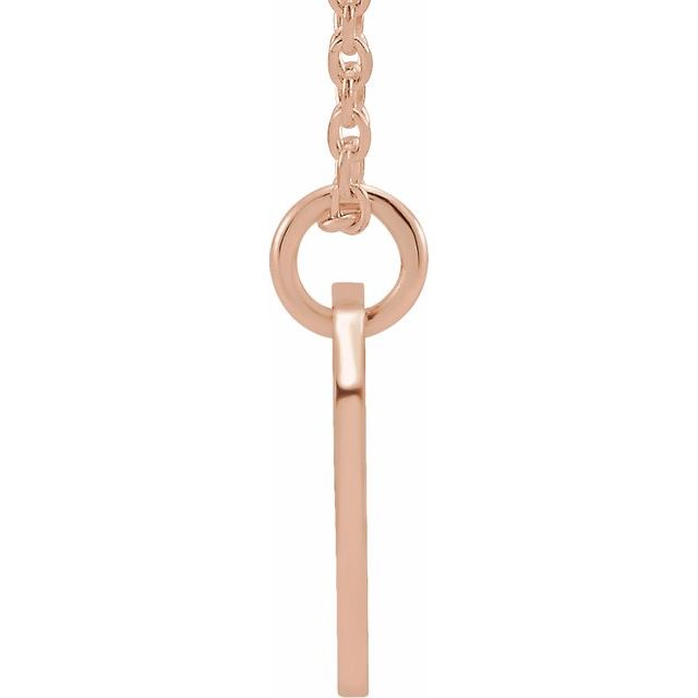 14K Rose Initial Z 16-18" Necklace